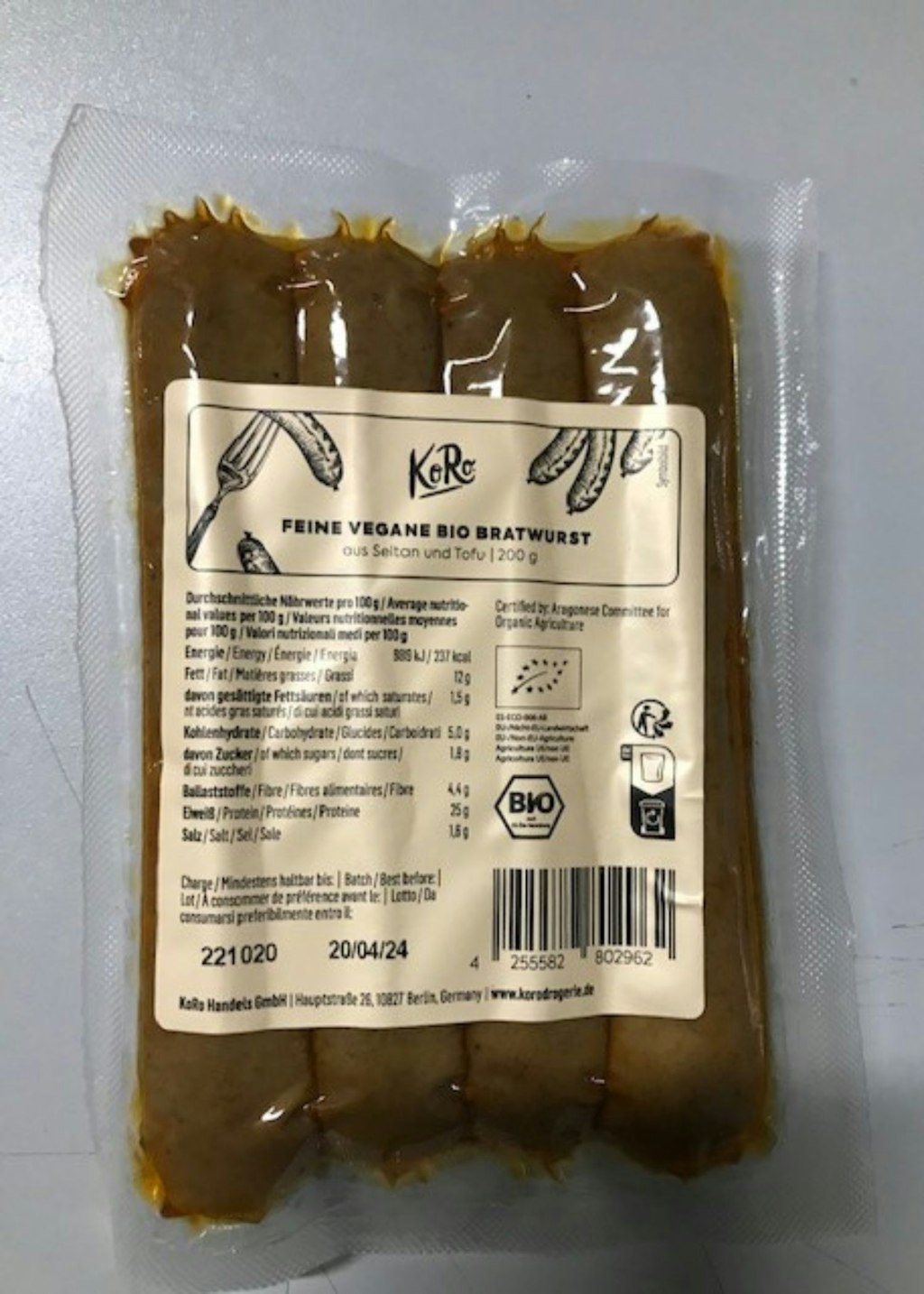 Acheter notre steak de seitan KoRo France